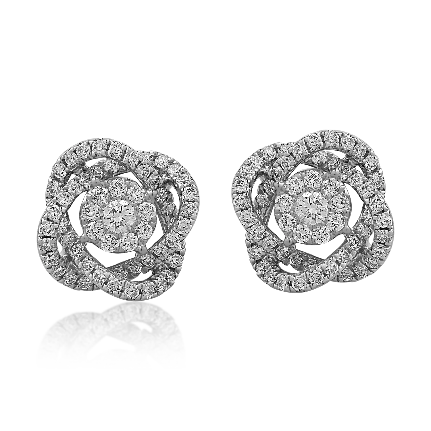 Kolczyki zakręcane z białego złota z diamentami o masie 0.5ct-174197