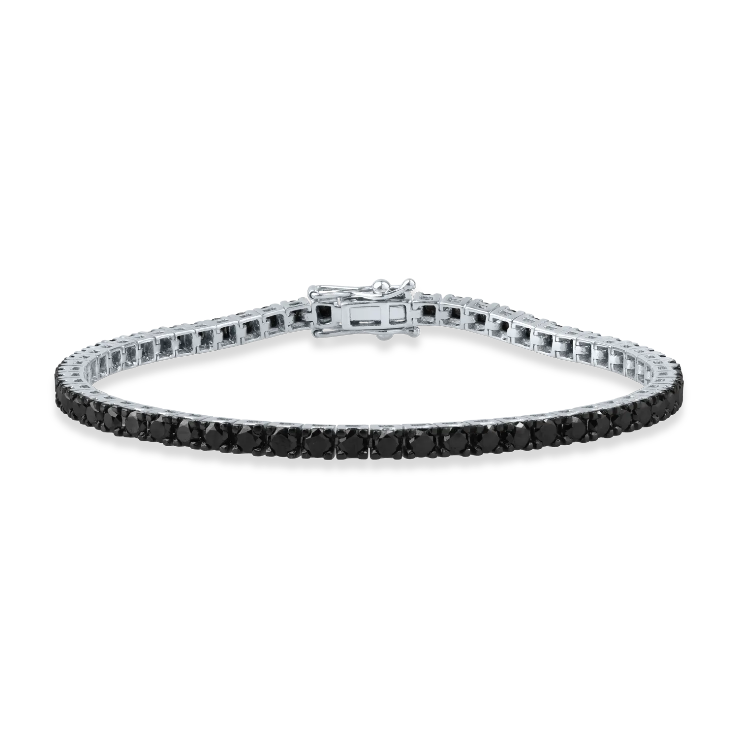 White gold tennis bracelet with 5.24ct black diamonds