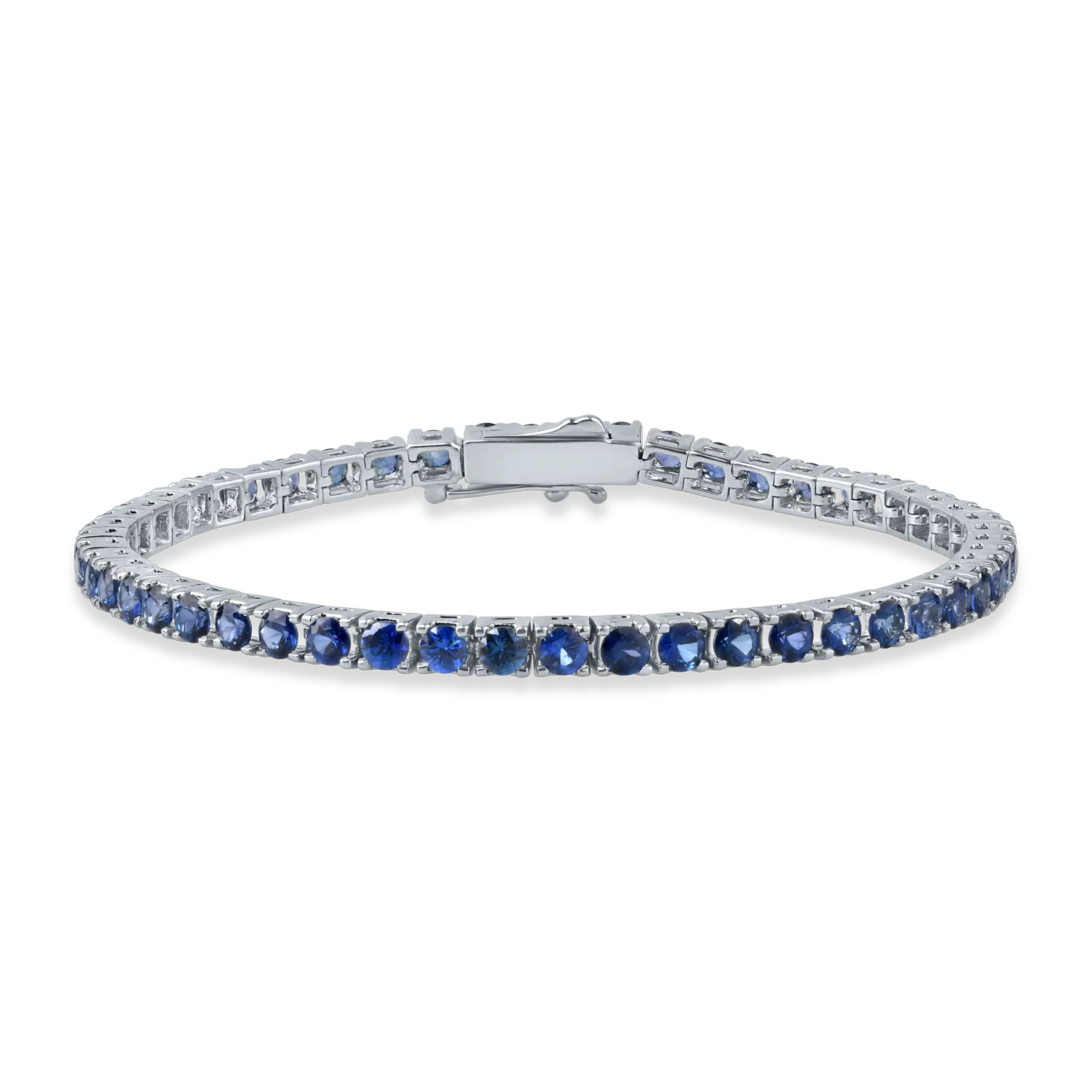 White gold tennis bracelet with 7.12ct heated sapphires