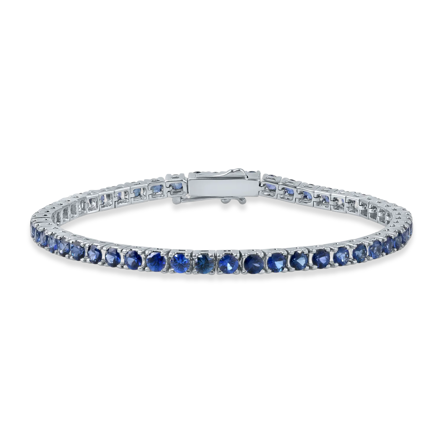 Bratara tennis din aur alb cu safire de 7.12ct-165613