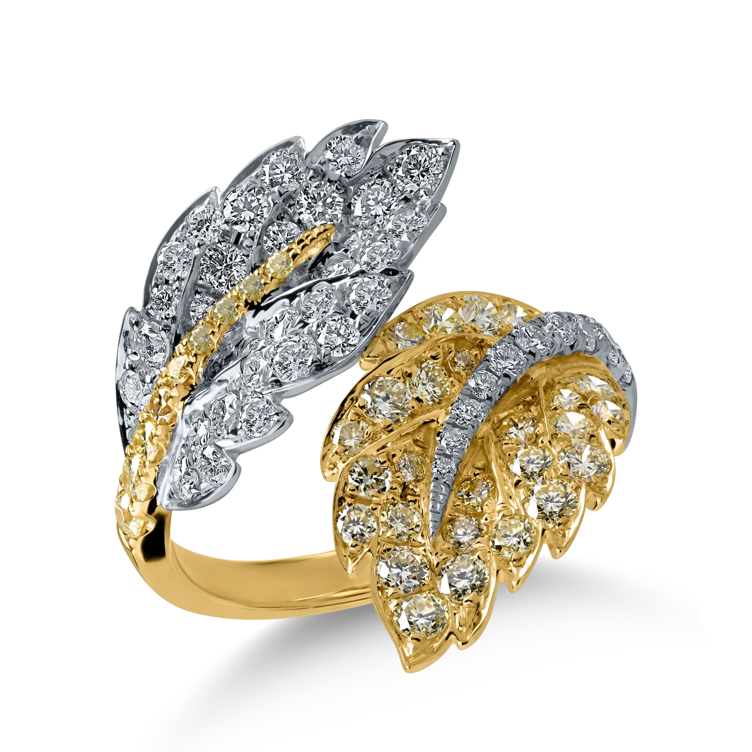 Пръстен от жълто-бяло злато с 1.67кт диаманти-165683