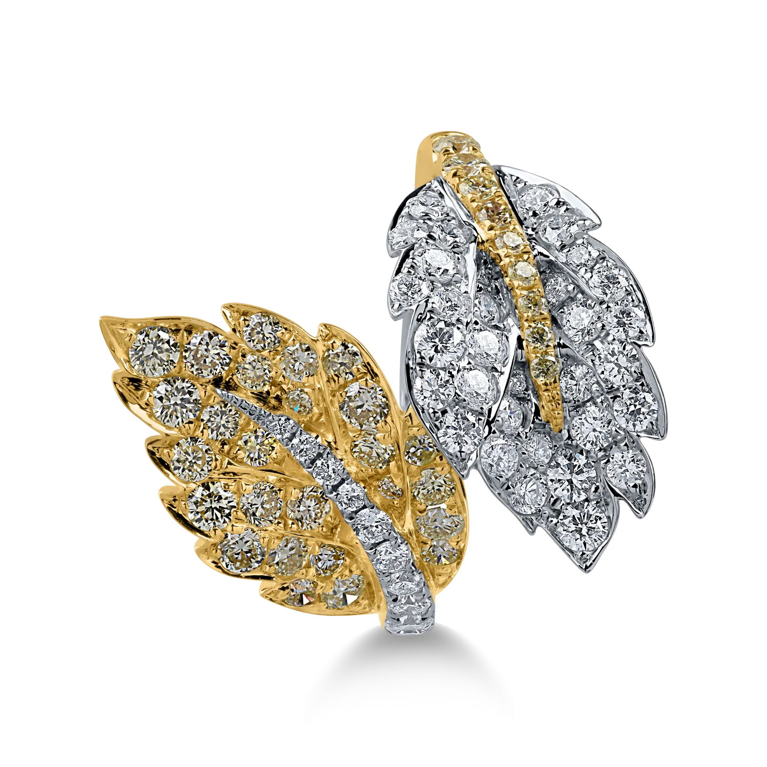 Пръстен от жълто-бяло злато с 1.67кт диаманти