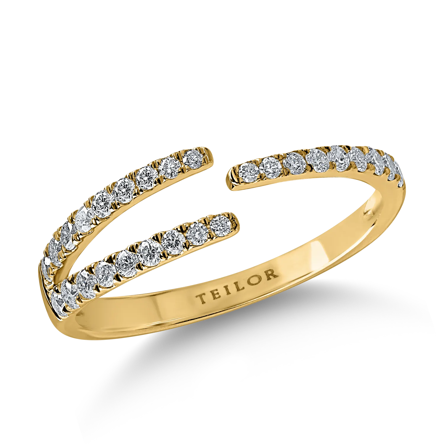 Sárga arany gyűrű 0.35ct gyémántokkal