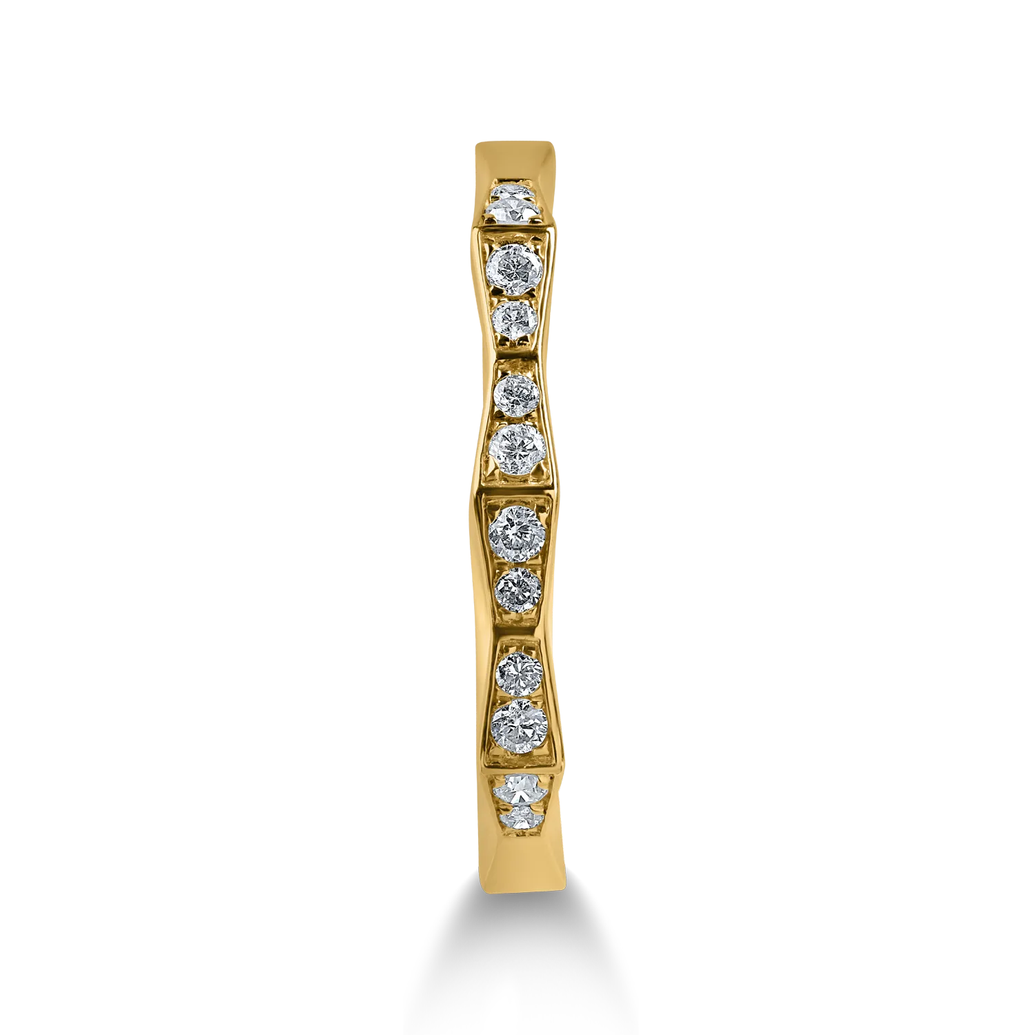 Pierścionek z żółtego złota z 0.14ct diamentami