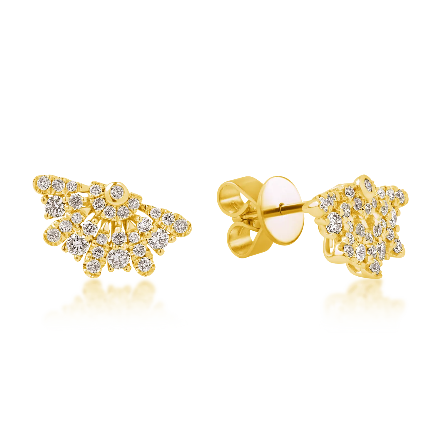 Sárga arany fülbevaló 0.53ct gyémántokkal
