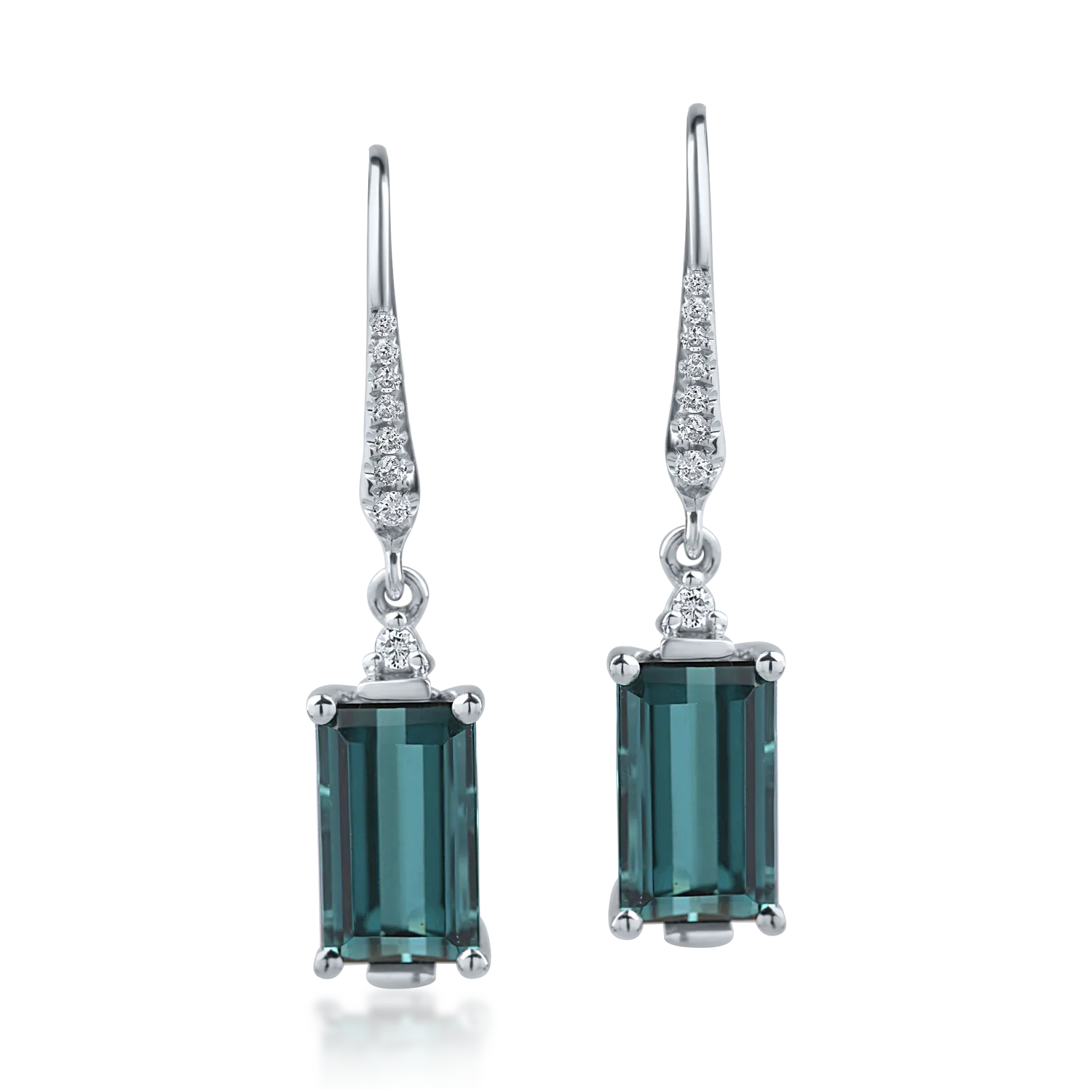 Cercei din aur alb cu turmaline de 3.01ct si diamante de 0.08ct-165784