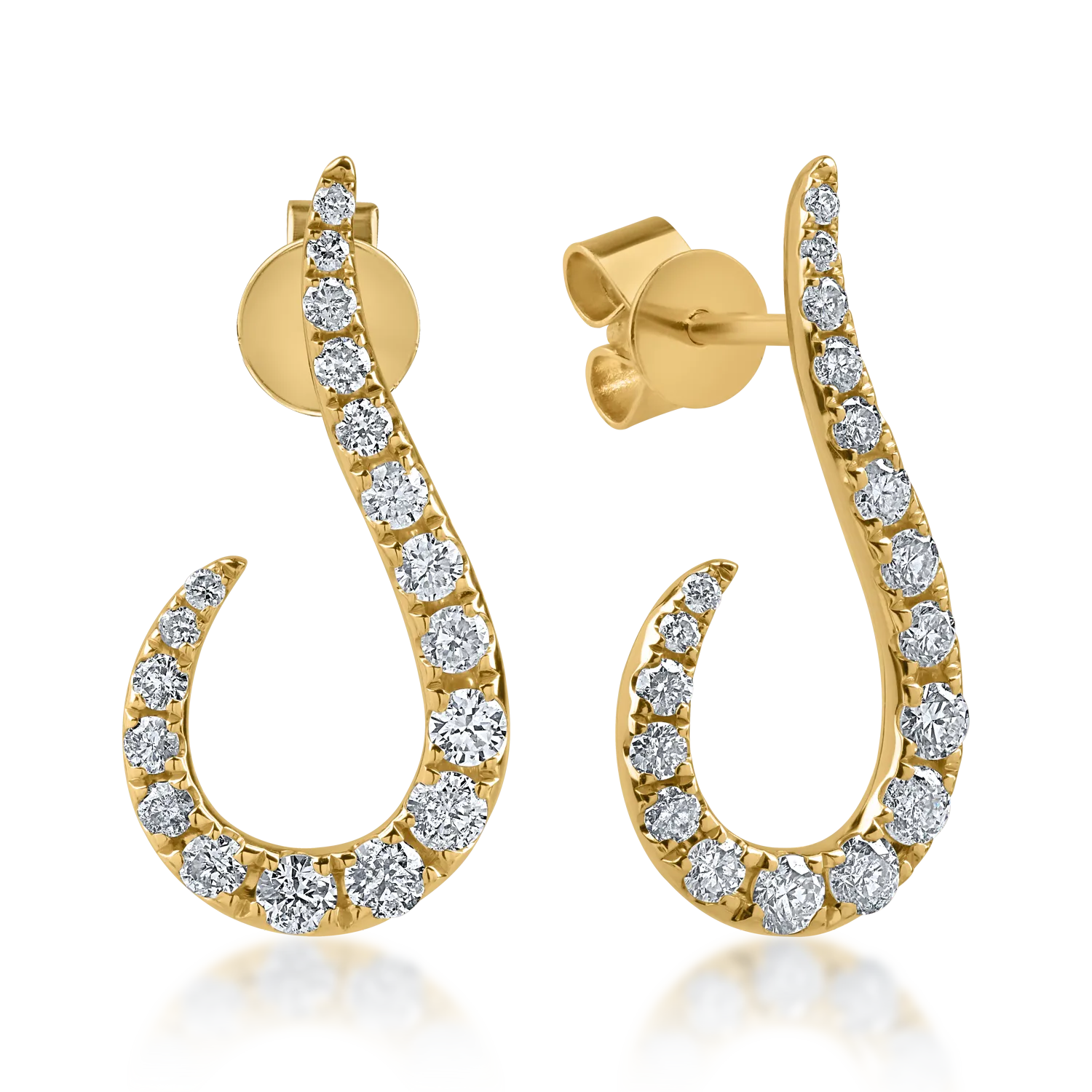 Yellow gold earrings with 0.48ct diamonds