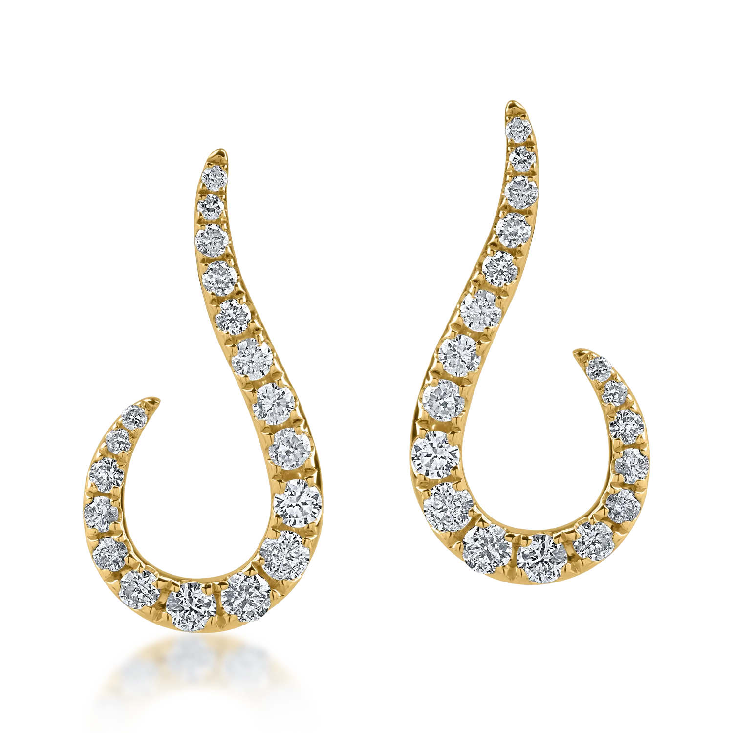 Yellow gold earrings with 0.48ct diamonds