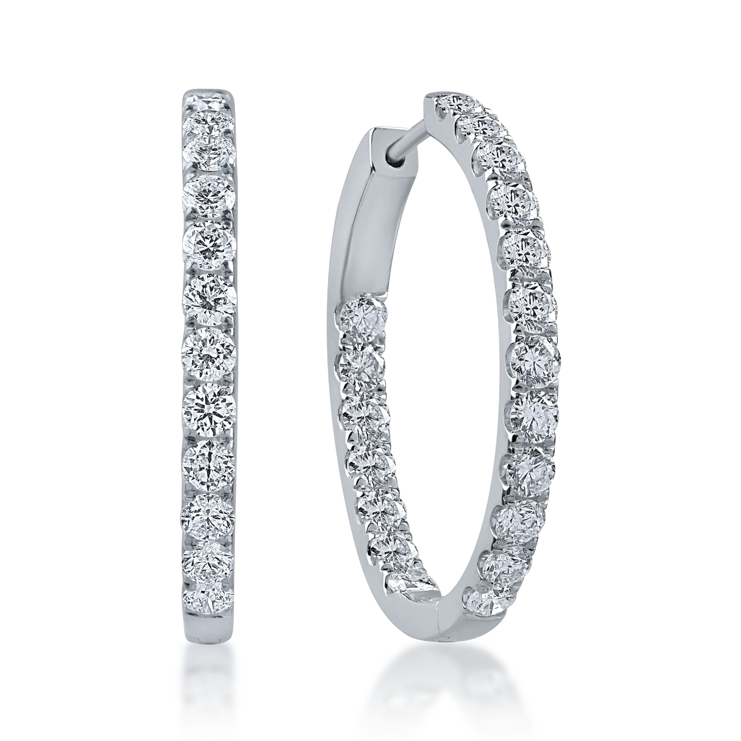Cercei din aur alb cu diamante de 1.96ct
