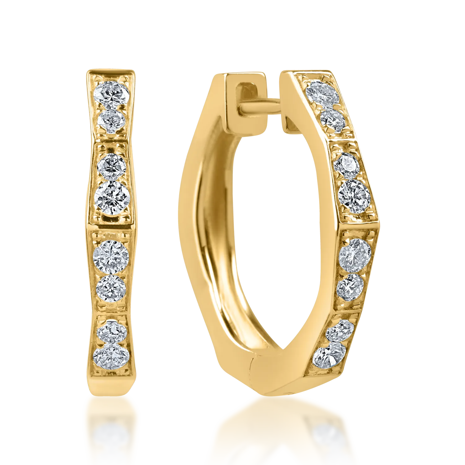 Yellow gold earrings with 0.34ct diamonds