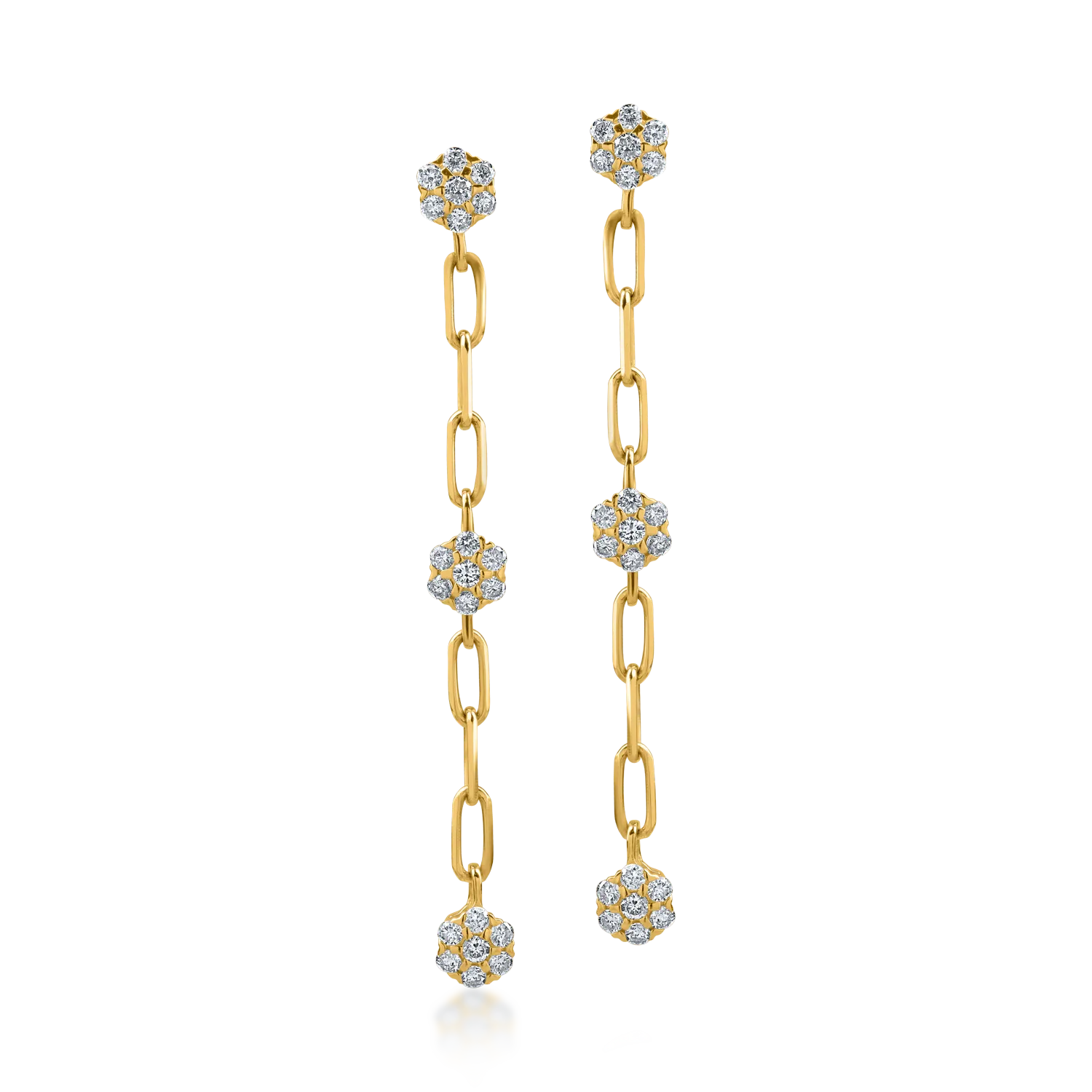 Cercei din aur galben cu diamante de 0.29ct