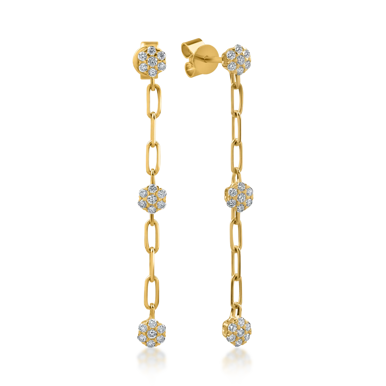 Yellow gold earrings with 0.29ct diamonds