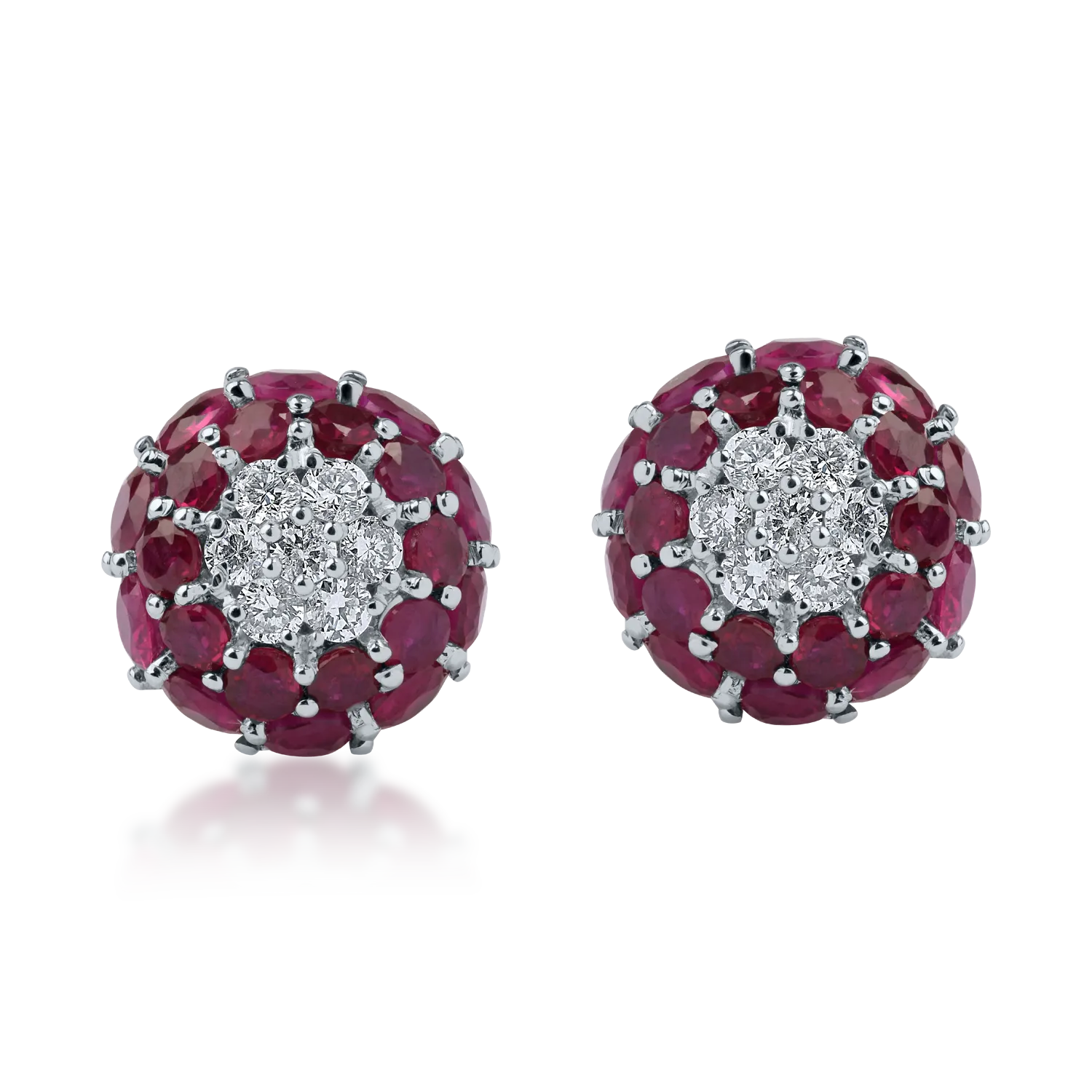 Cercei din aur alb cu rubine de 3.43ct si diamante de 0.31ct-165847