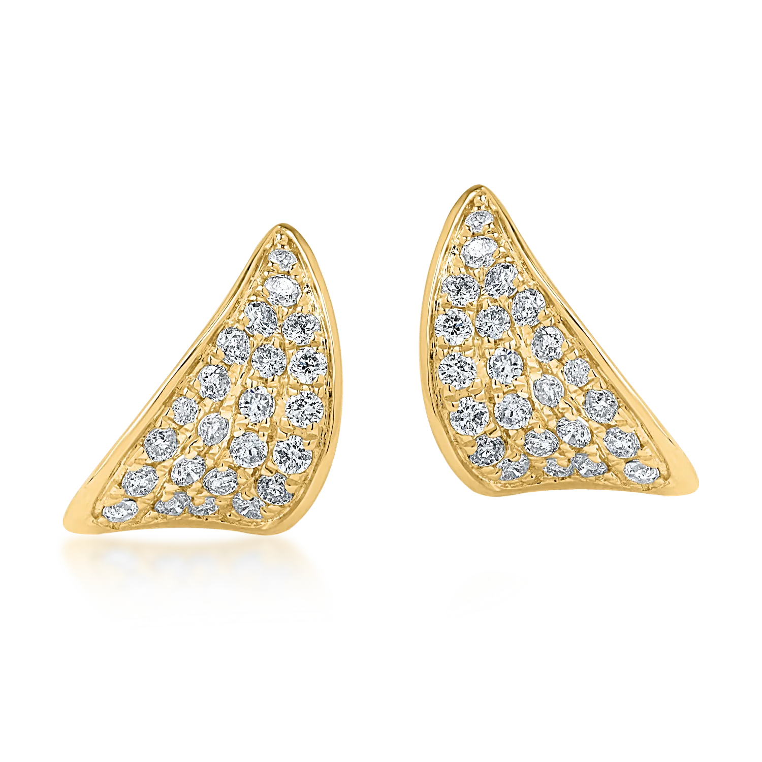 Sárga arany fülbevaló 0.33ct gyémántokkal