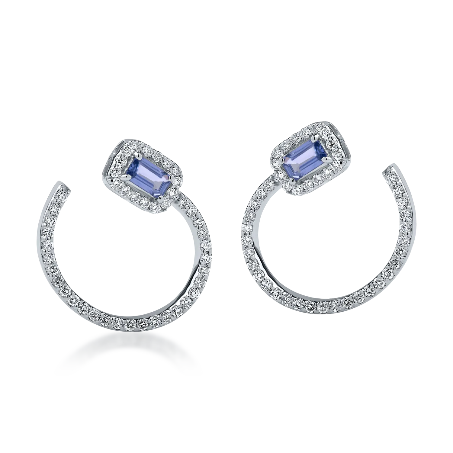 White gold earrings with 0.62ct heated sapphires and 0.79ct diamonds