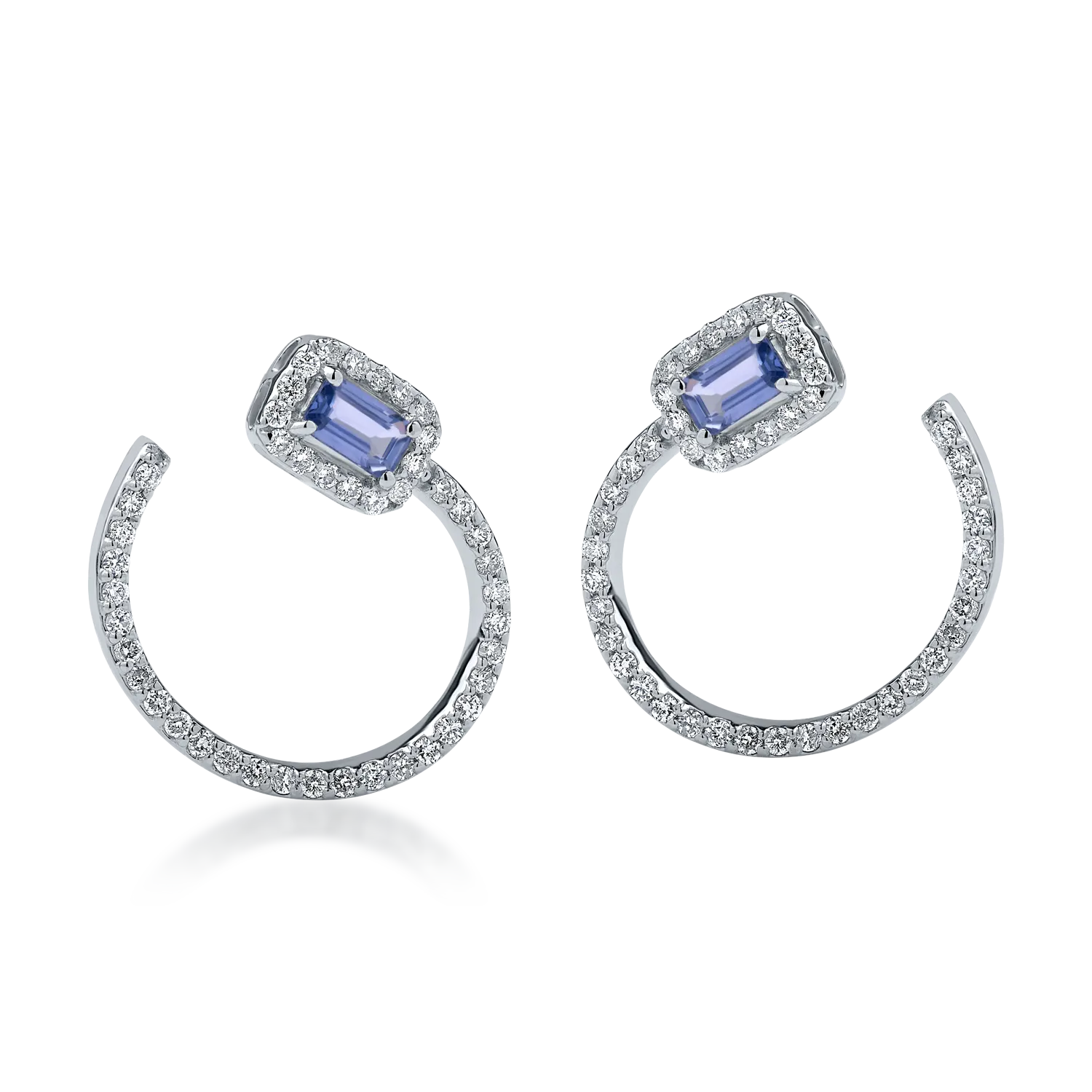 Cercei din aur alb cu safire de 0.62ct si diamante de 0.79ct-165863