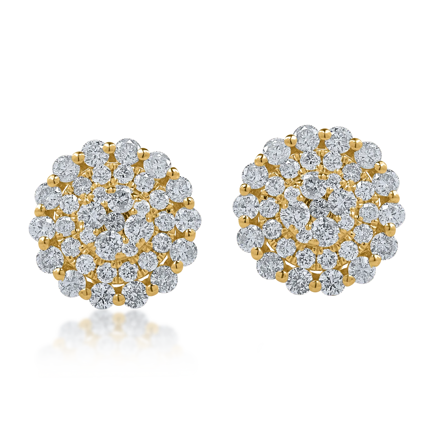 Cercei din aur galben cu diamante de 1.35ct