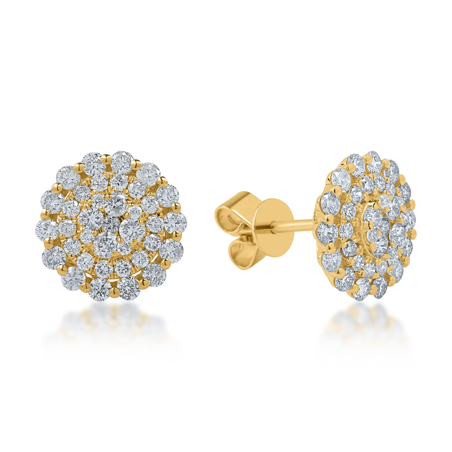 Yellow gold earrings with 1.35ct diamonds