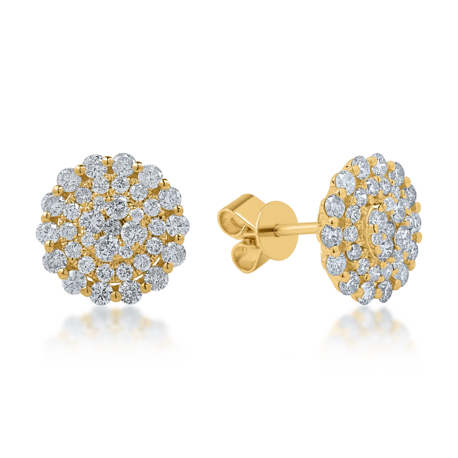 Cercei din aur galben cu diamante de 1.35ct
