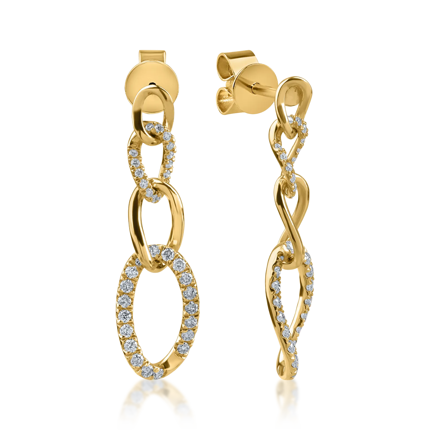 Yellow gold earrings with 0.51ct diamonds
