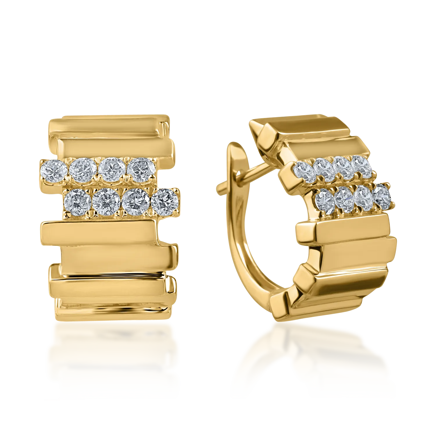 Yellow gold earrings with 0.57ct diamonds