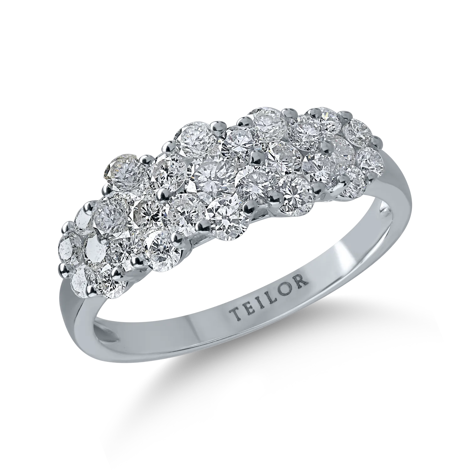 Fehérarany gyűrű 1.26ct gyémántokkal