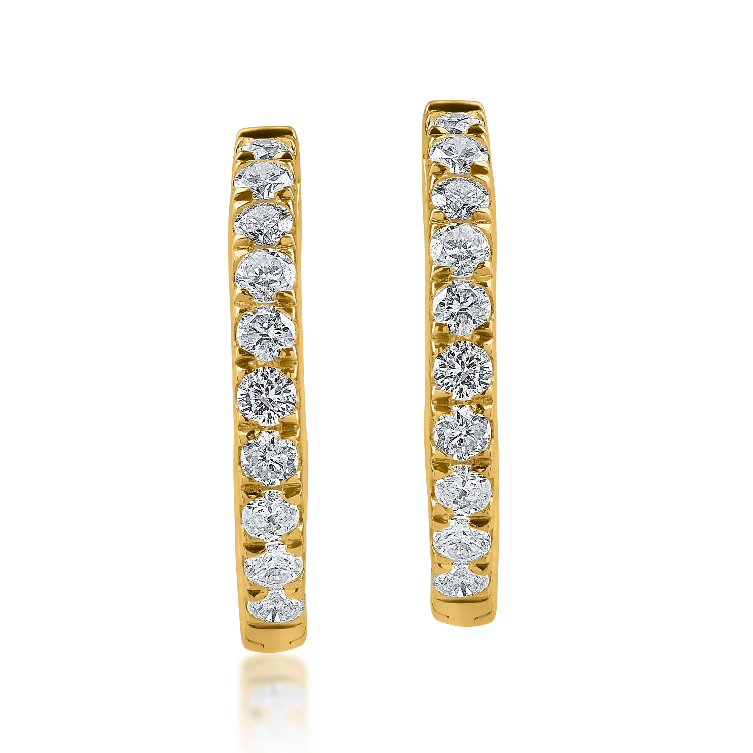 Yellow gold earrings with 1.03ct diamonds