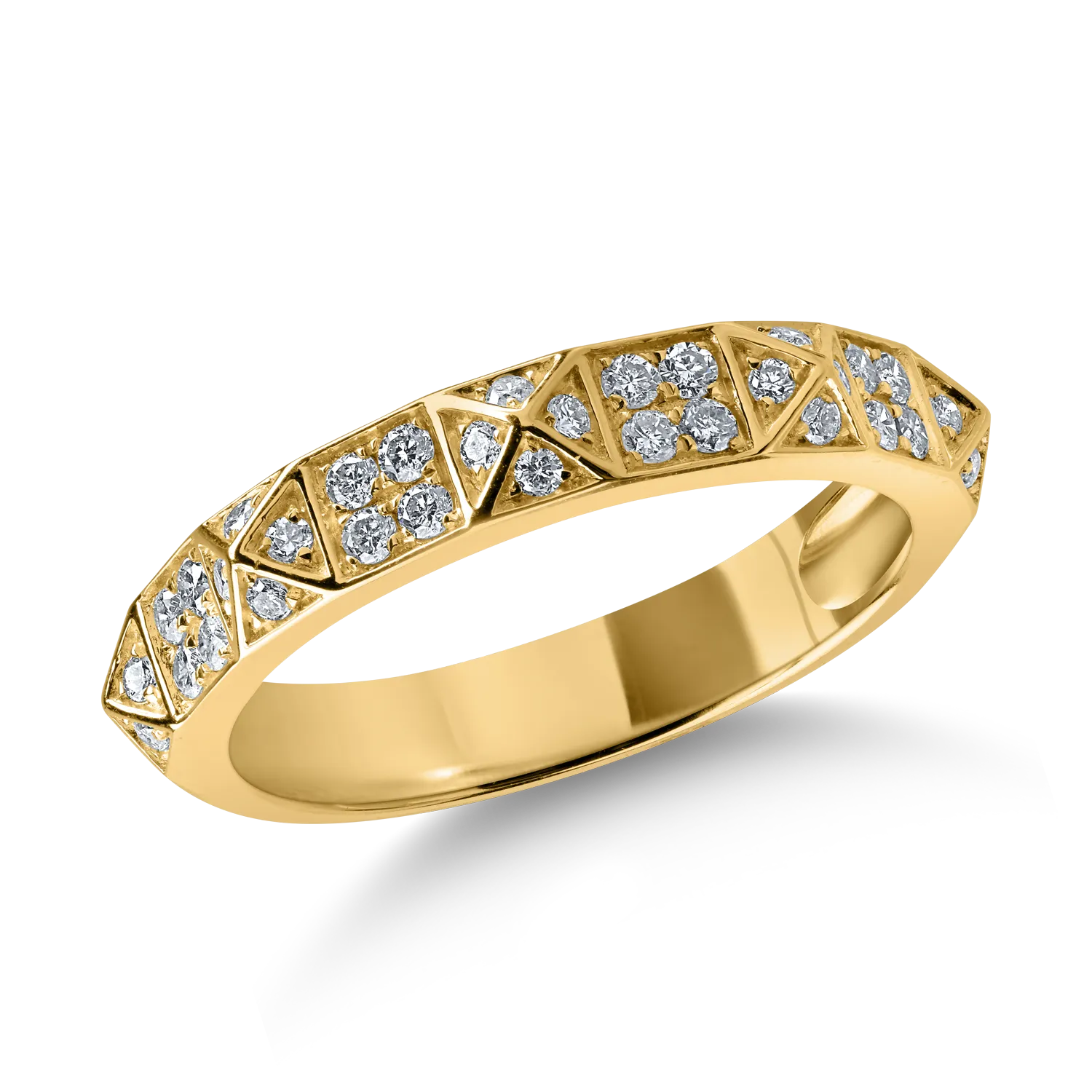 Sárga arany gyűrű 0.33ct gyémántokkal