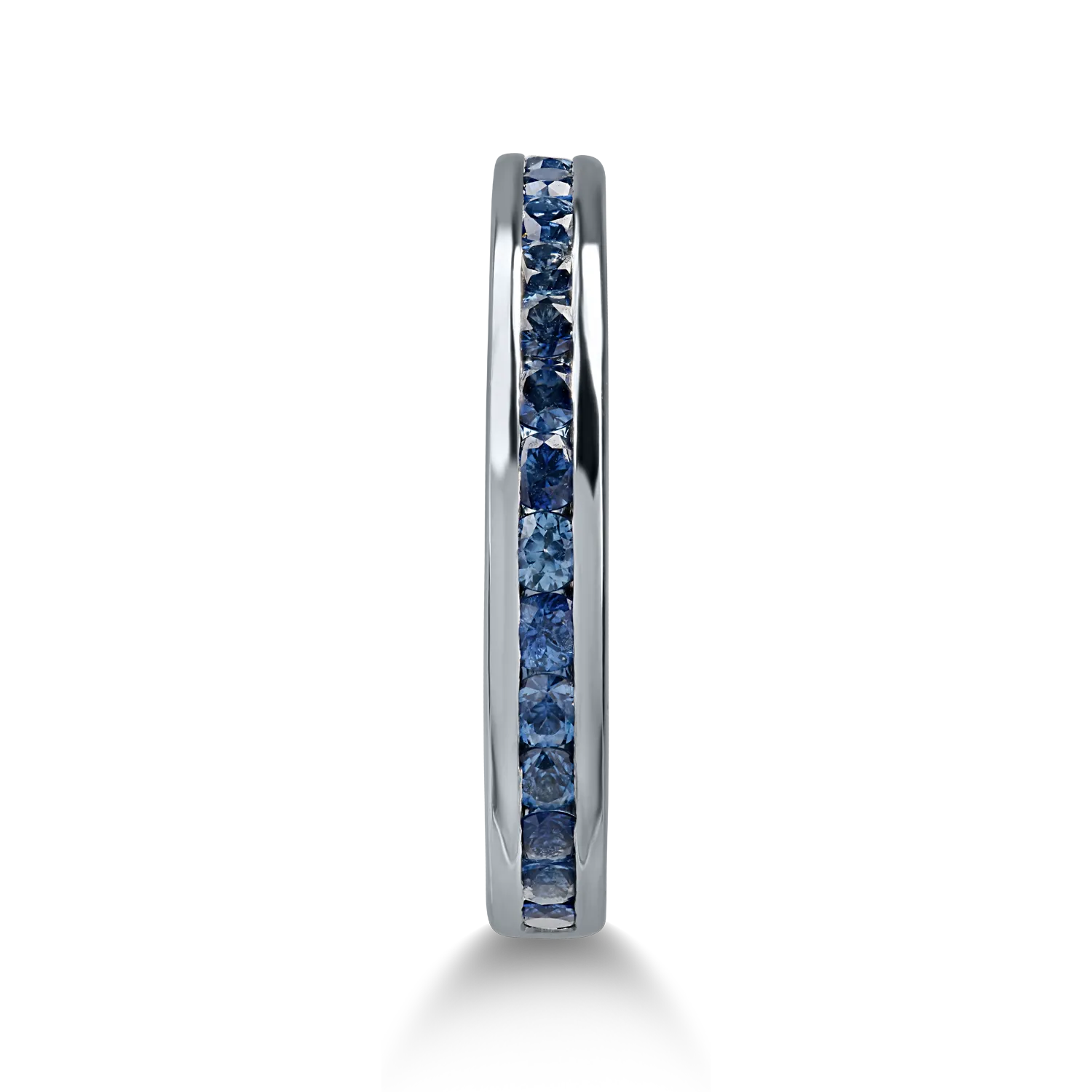 Inel semi eternity din aur alb cu safire de 0.83ct - imagine 2