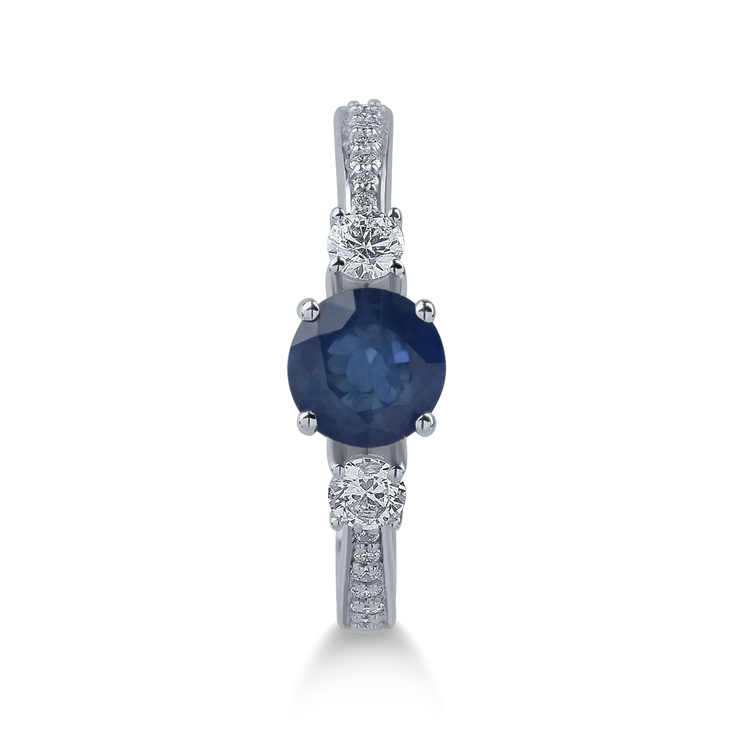 White gold ring with 1.09ct sapphire and 0.34ct diamonds