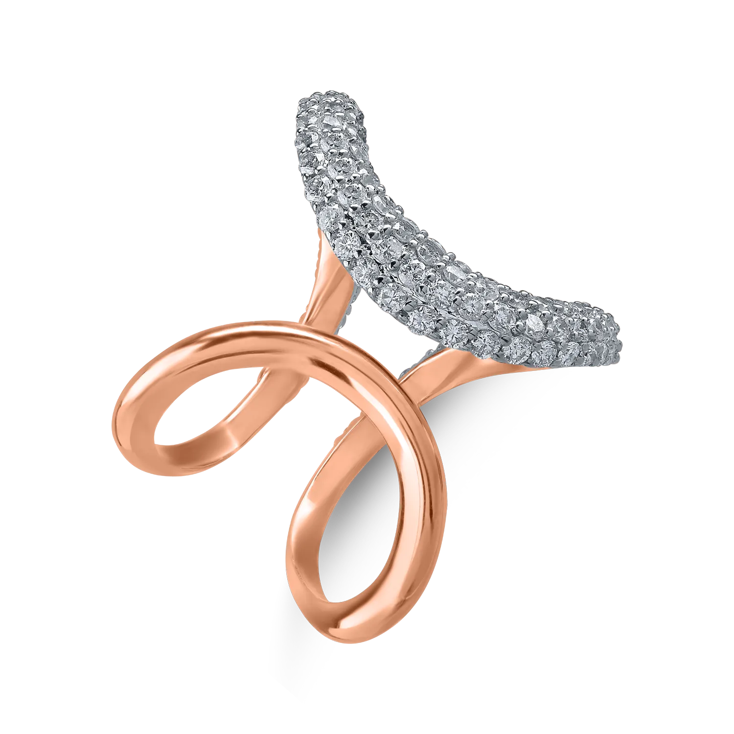 Rose gold geometric ring with 1.45ct diamonds
