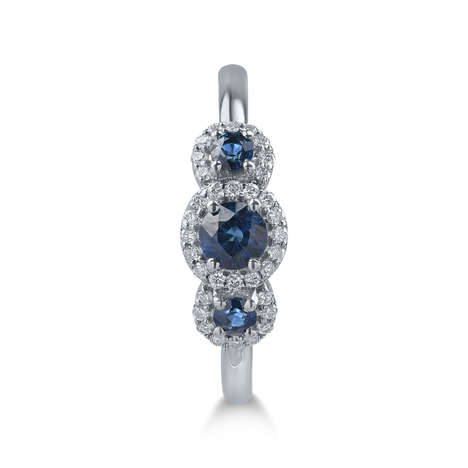 White gold ring with 0.53ct sapphires and 0.14ct diamonds