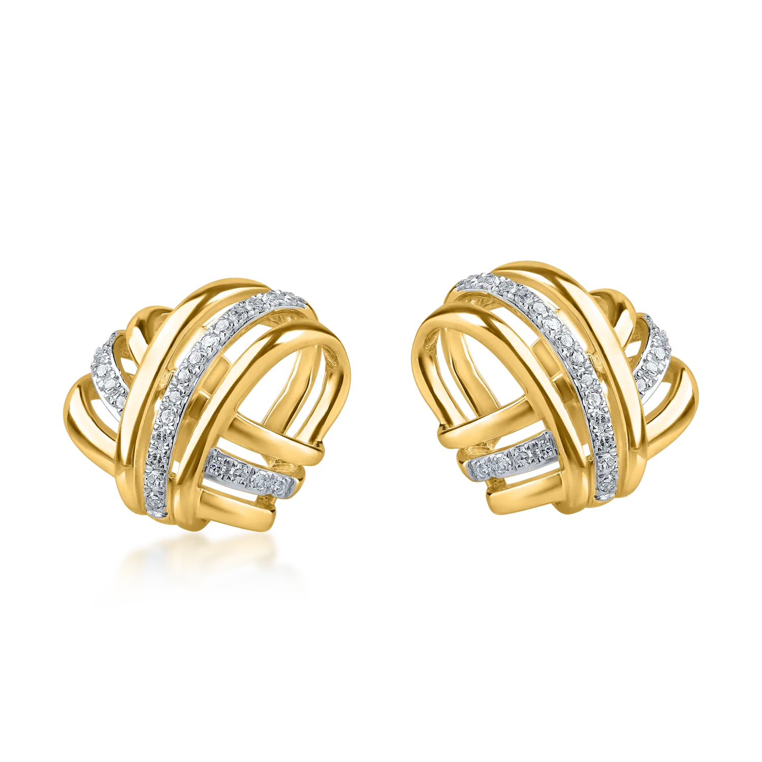 Yellow gold earrings with 0.1ct diamonds-168121