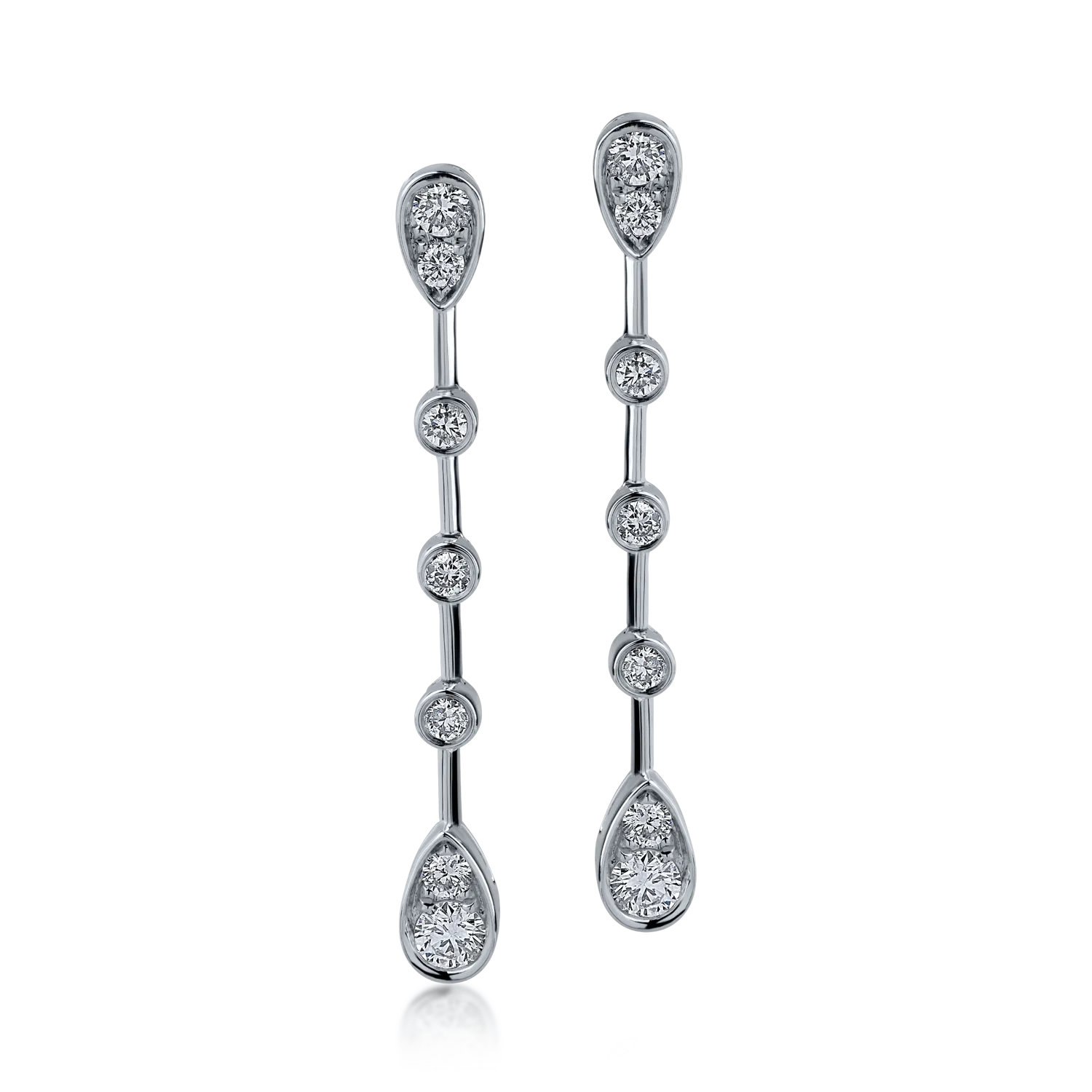 Cercei din aur alb cu diamante de 0.75ct-165946