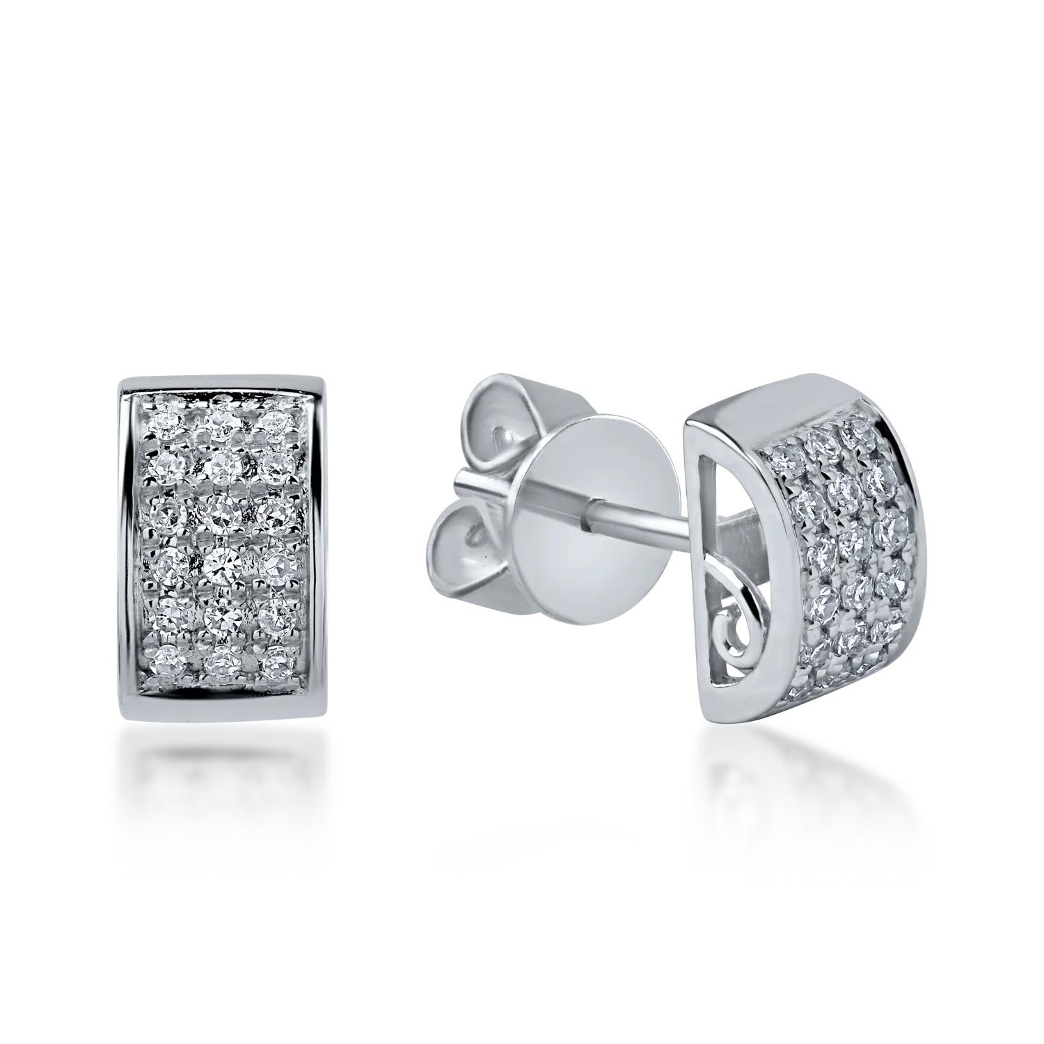 White gold earrings with 0.133ct diamonds