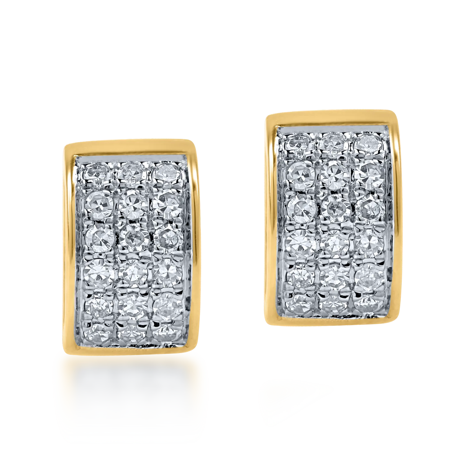 Cercei stud din aur galben cu diamante de 0.137ct