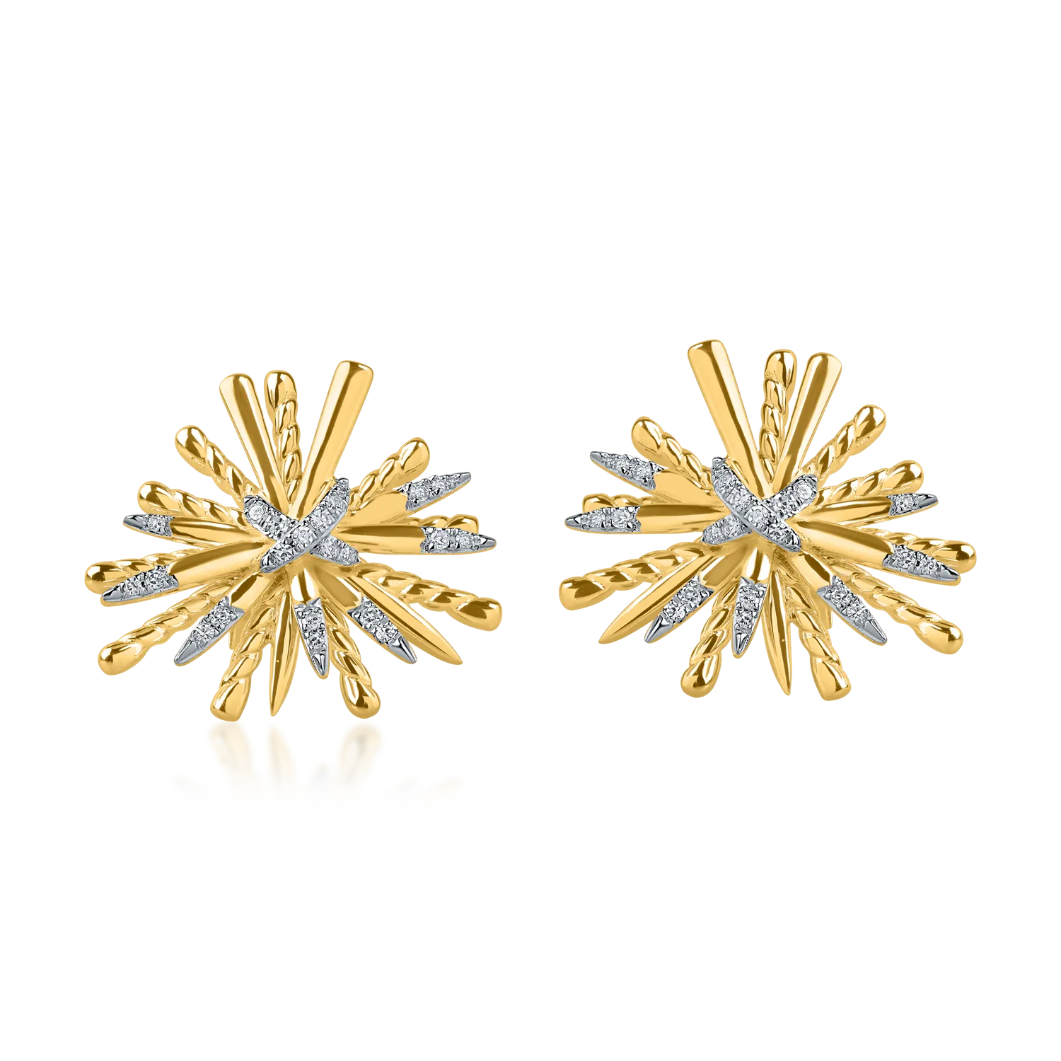 Cercei din aur galben cu diamante de 0.109ct-165956