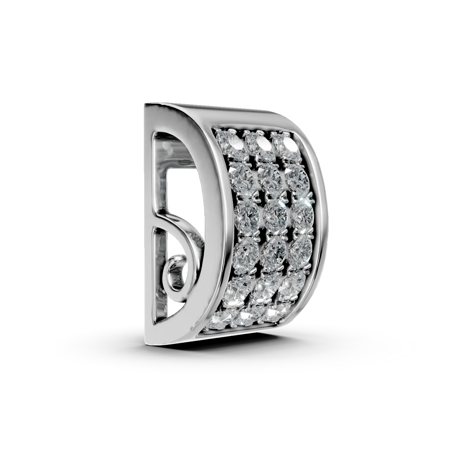 Pandantiv din aur alb cu diamante de 0.066ct