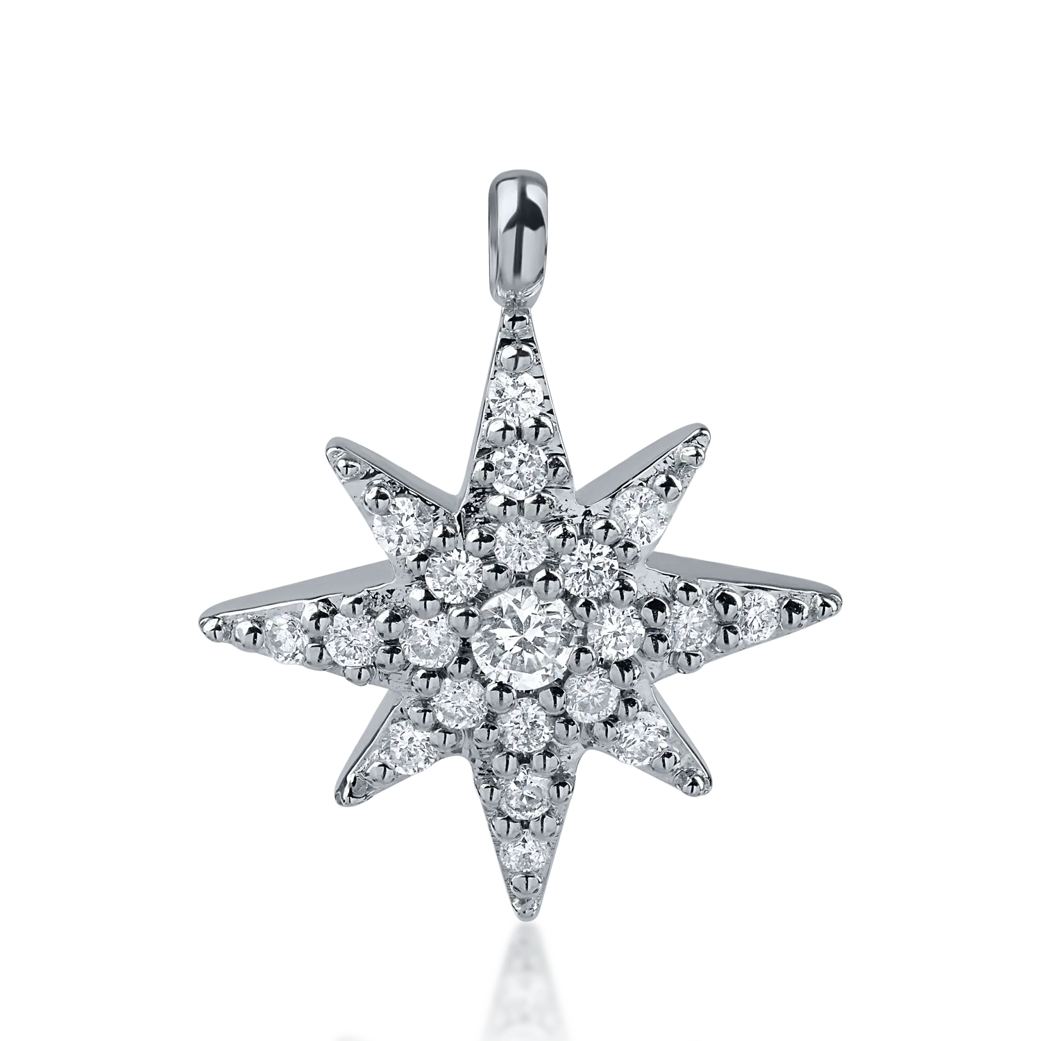 White gold star pendant with 0.17ct diamonds
