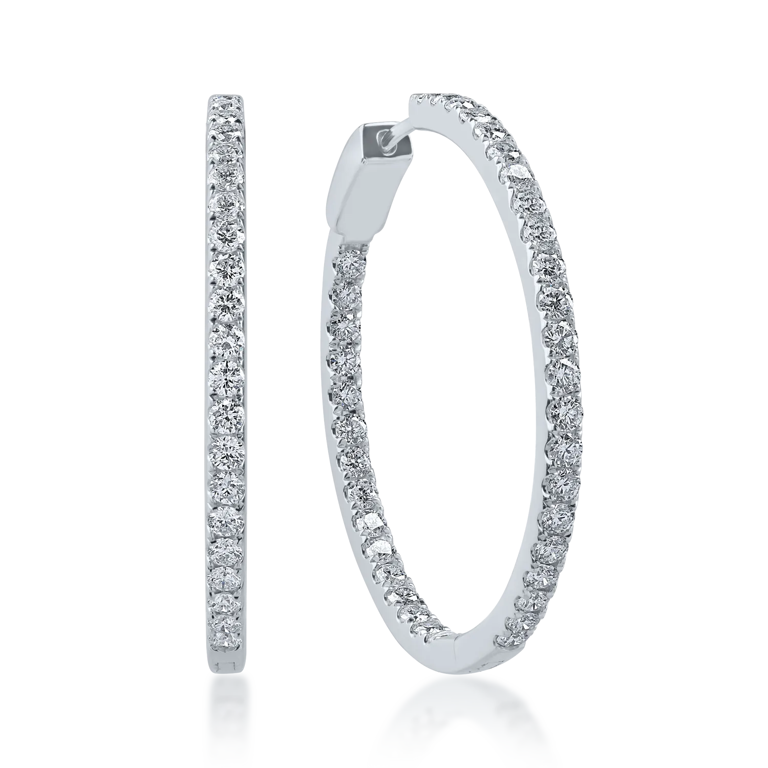 Teilor Cercei din aur alb cu diamante de 1.9ct