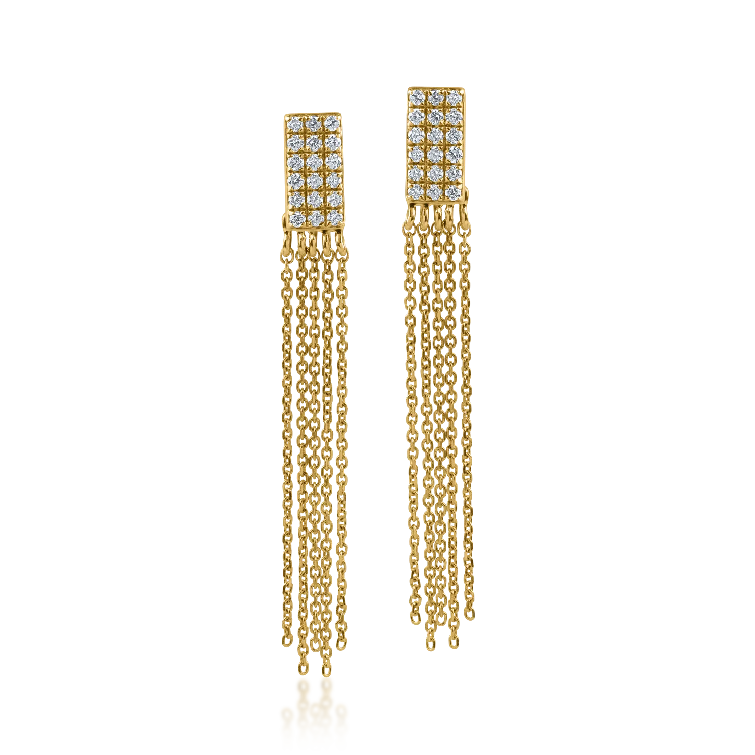 Cercei din aur galben cu diamante de 0.23ct