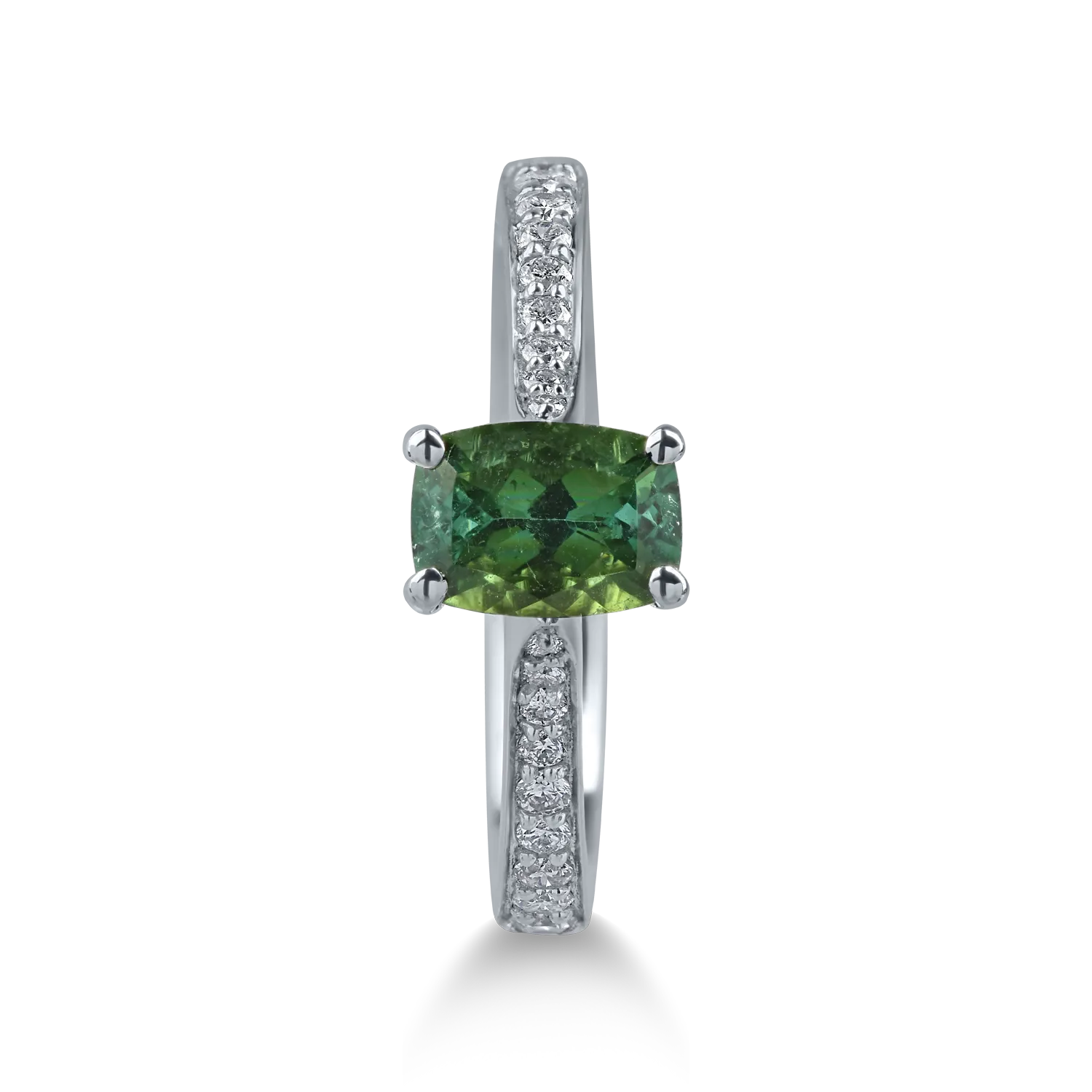 White gold ring with 0.83ct green tourmalines and 0.24ct diamonds