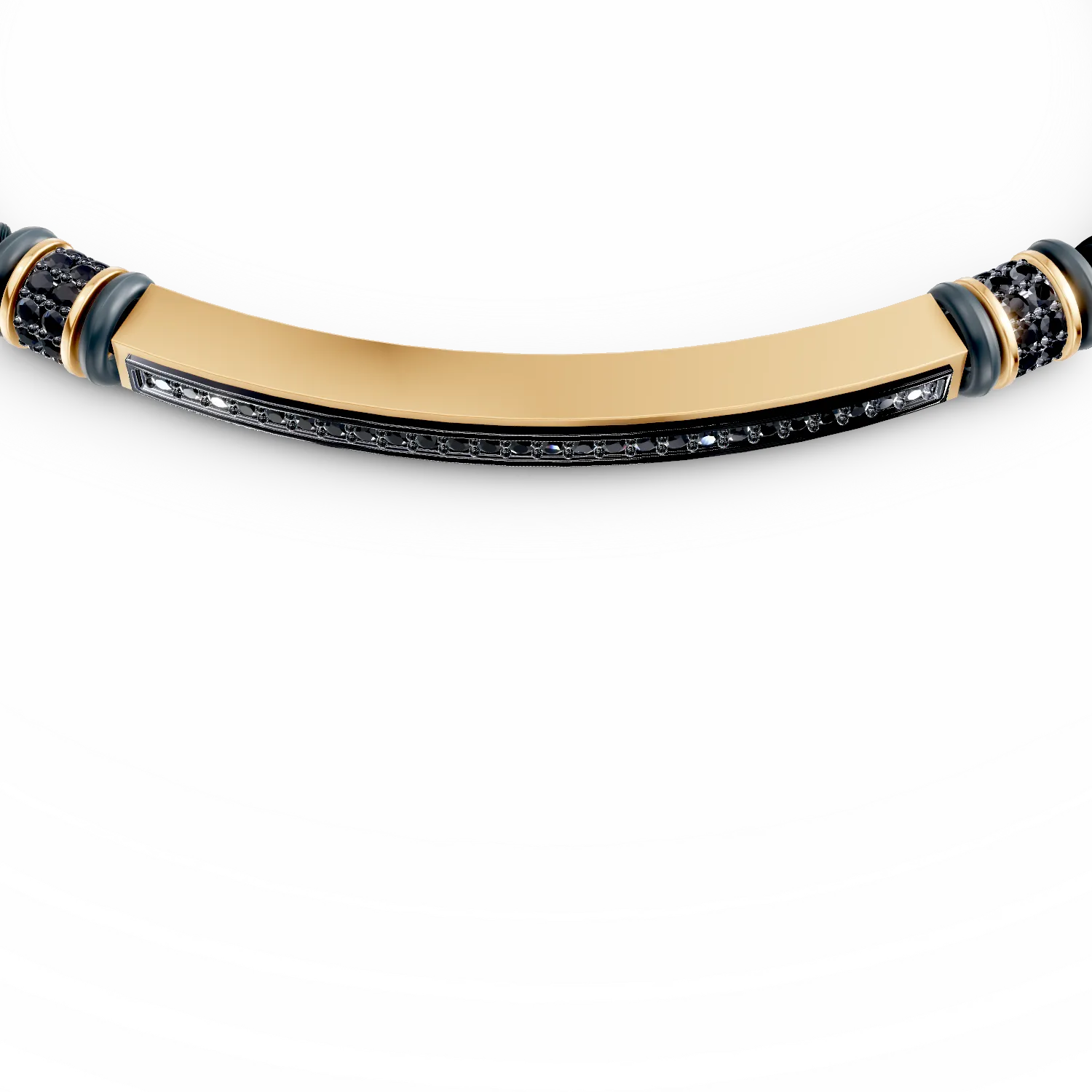 Męska bransoletka z żółtego złota i ciemnoniebieskiej stali