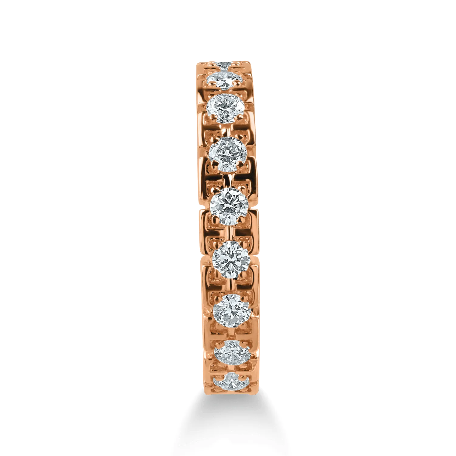 Half eternity ring in rose gold with 0.38ct diamonds