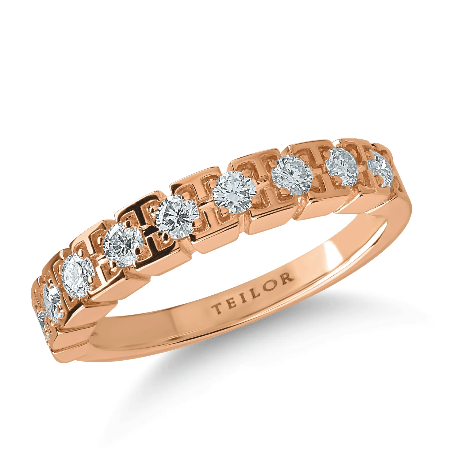 Pierścionek półwieczności z różowego złota z diamentami o masie 0.3ct