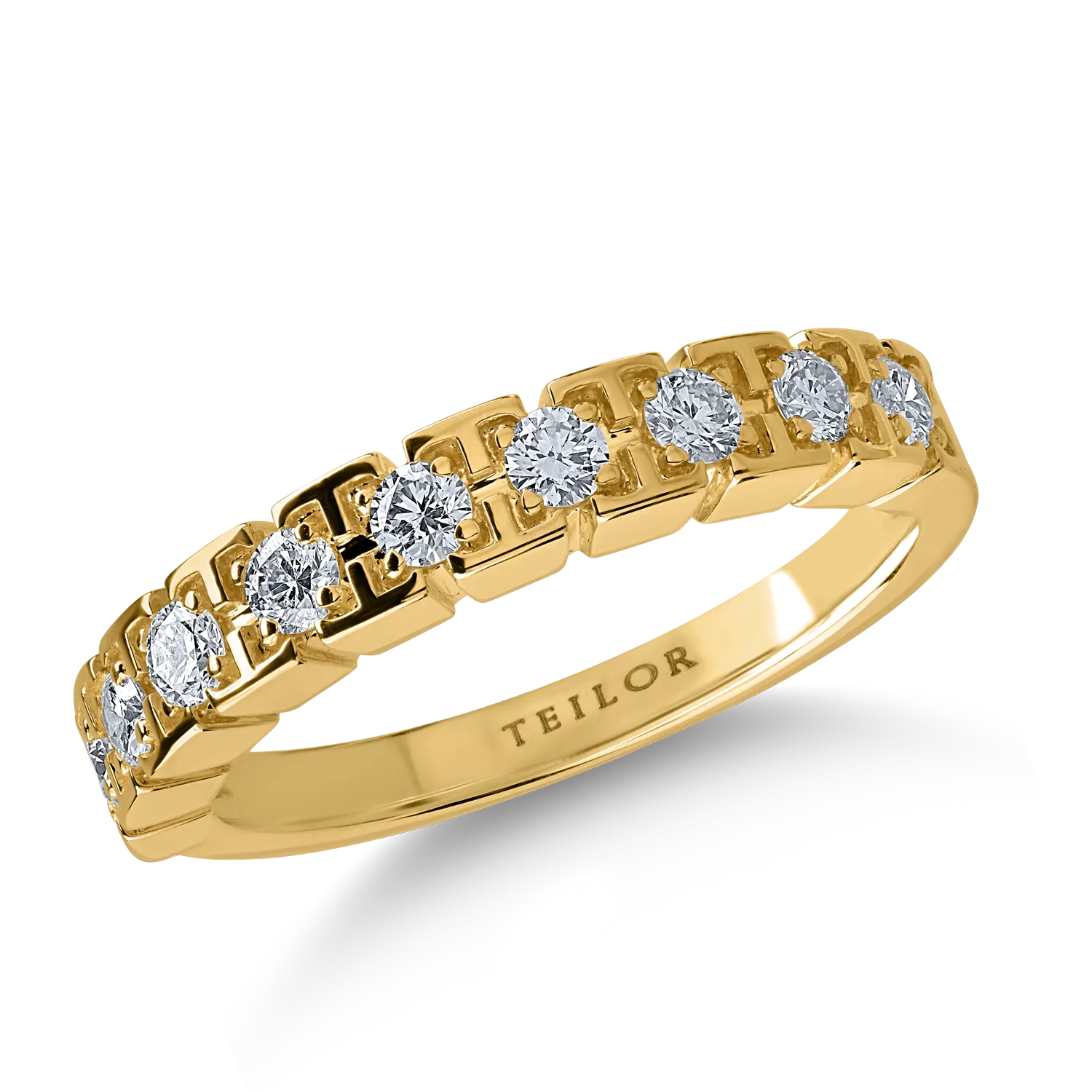 Half eternity ring in yellow gold with 0.3ct diamonds