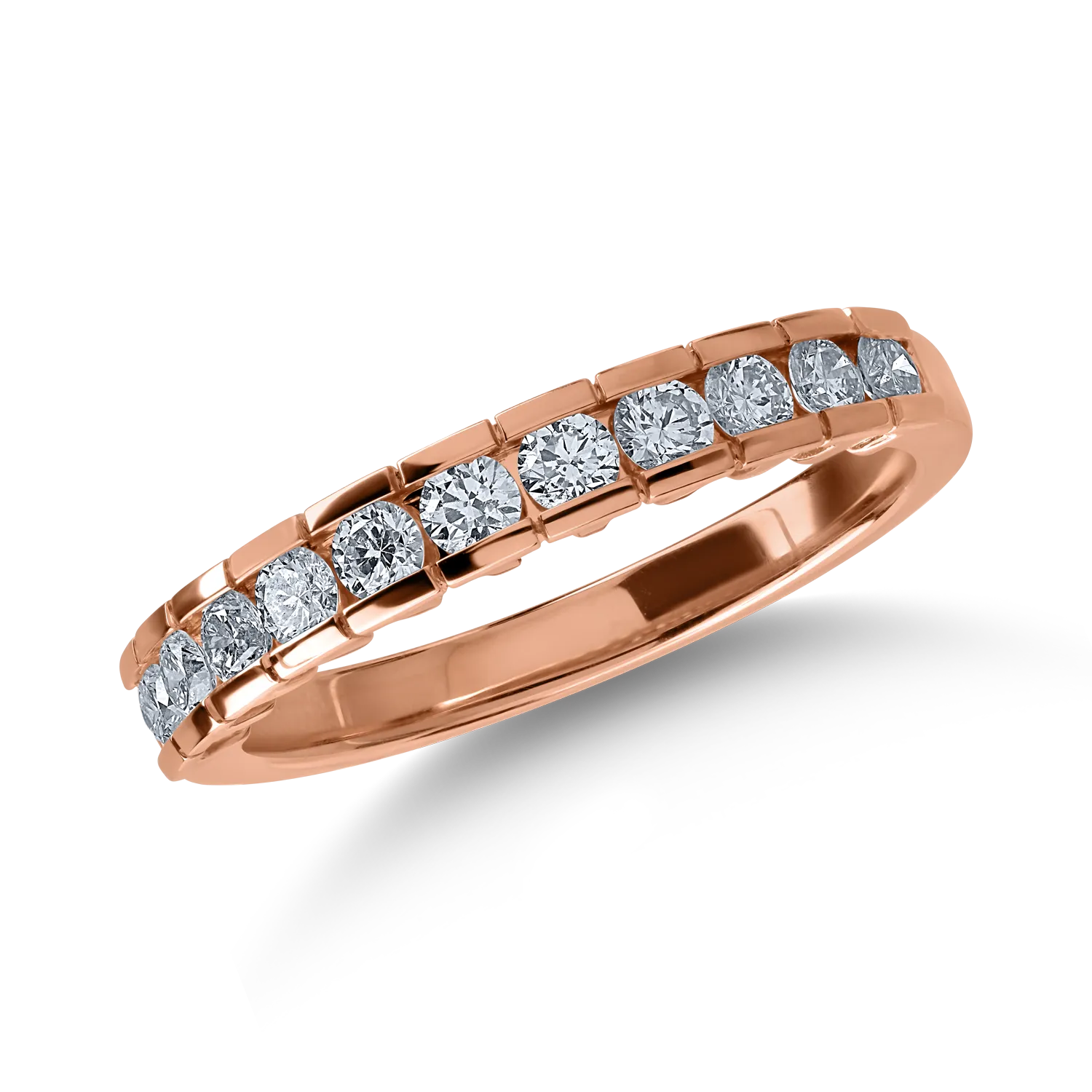 Half eternity ring in rose gold with 0.5ct diamonds