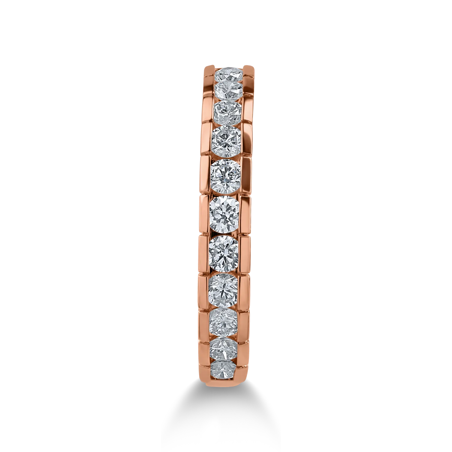 Fél örökkévalóság gyűrű rózsaszín aranyból 0.5ct gyémántokkal