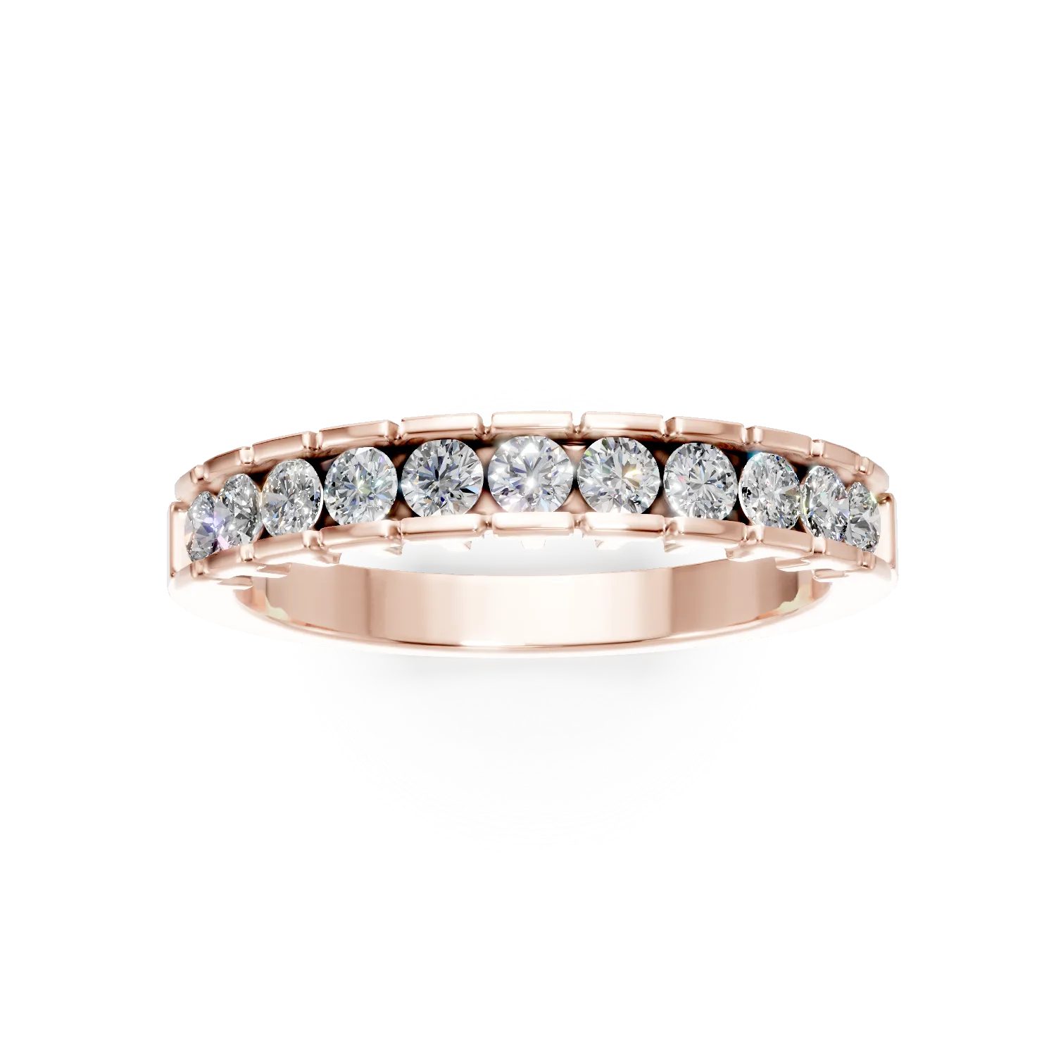Half eternity ring in rose gold with 0.5ct diamonds