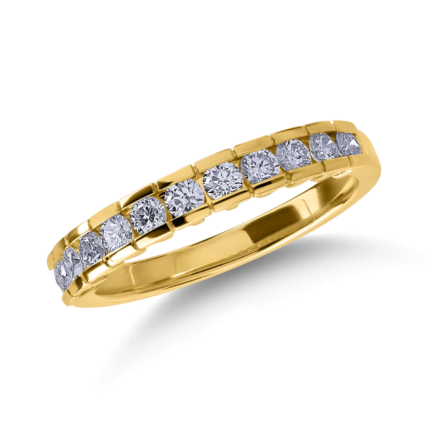 Half eternity ring in yellow gold with 0.5ct diamonds